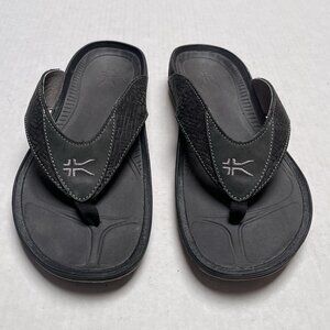 Kuru Sandals Mens 9 Black Flip Flop Open Toe Thong Casual Beach Comfort Vacation